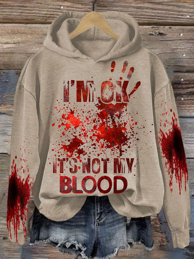 Women's Loose Sweater 3D Letters Printed Hoodie