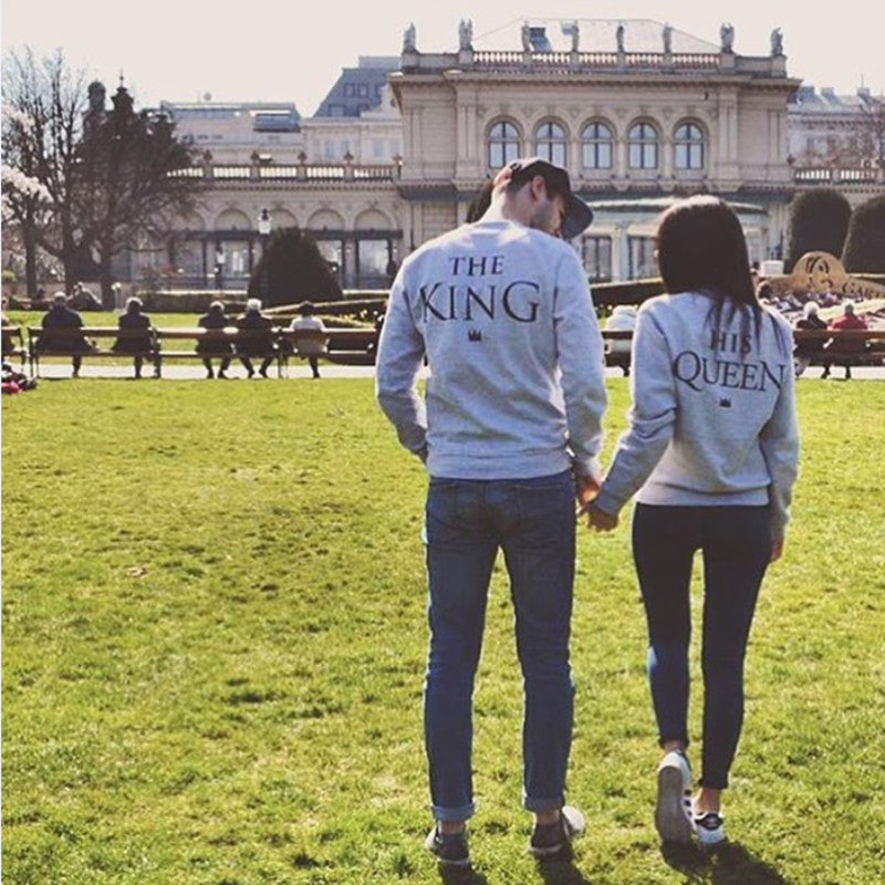 Letter printing couple sweater sweater