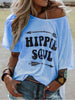 Printed T-shirt Short Sleeve Loose Round-neck Clothing