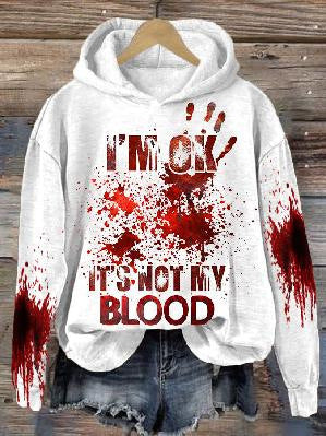 Women's Loose Sweater 3D Letters Printed Hoodie
