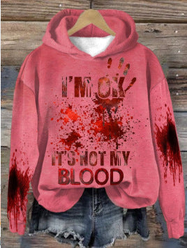 Women's Loose Sweater 3D Letters Printed Hoodie