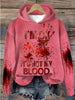 Women's Loose Sweater 3D Letters Printed Hoodie