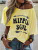 Printed T-shirt Short Sleeve Loose Round-neck Clothing