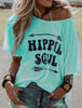 Printed T-shirt Short Sleeve Loose Round-neck Clothing