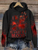 Women's Loose Sweater 3D Letters Printed Hoodie