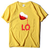 Couples Pullover Round Neck Love Red LOVE Stitching Men And Women Casual Short Sleeves